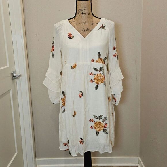 NWT Anthropologie Fig & Flower Bohemian V-Neck Floral Dress Size Small - Picture 1 of 7